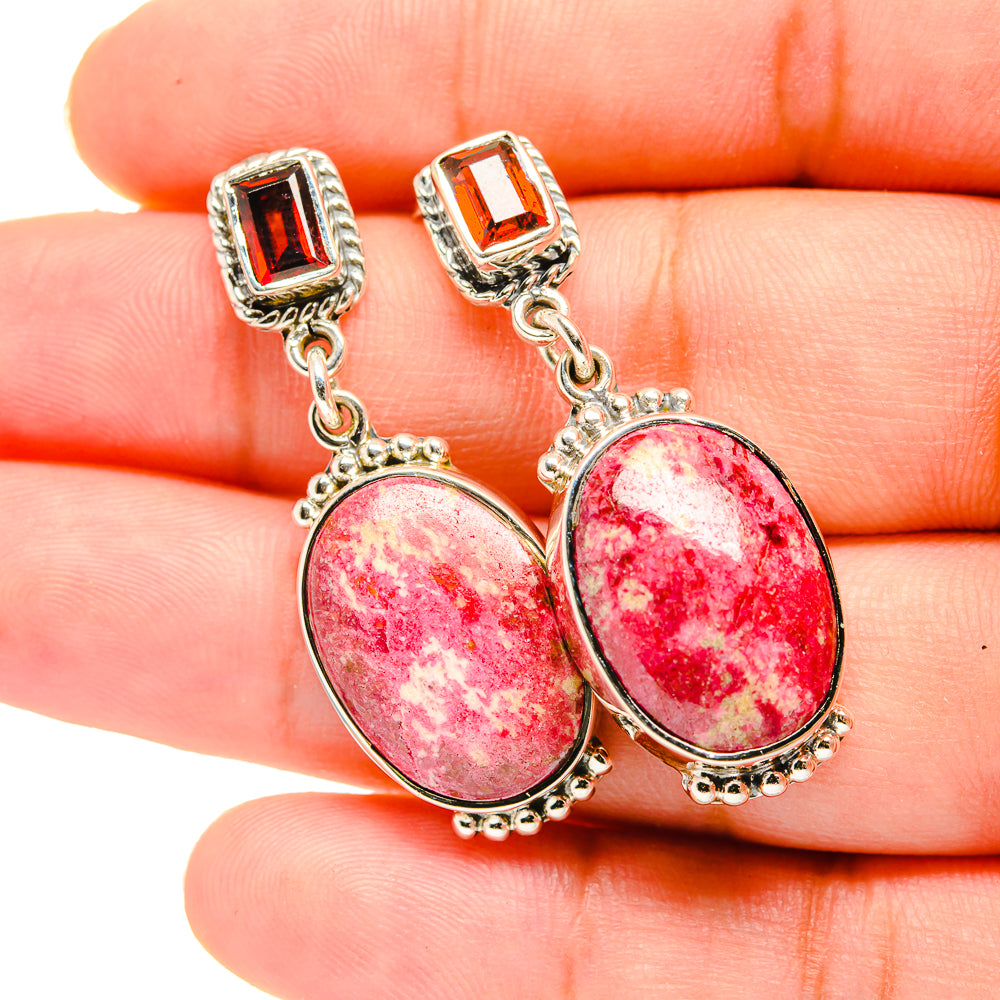 Thulite Earrings handcrafted by Ana Silver Co - EARR420134