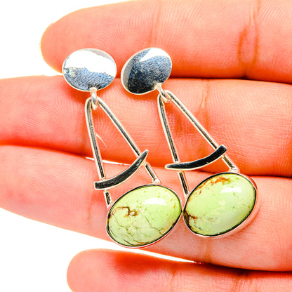 Lemon Chrysoprase Earrings handcrafted by Ana Silver Co - EARR420137