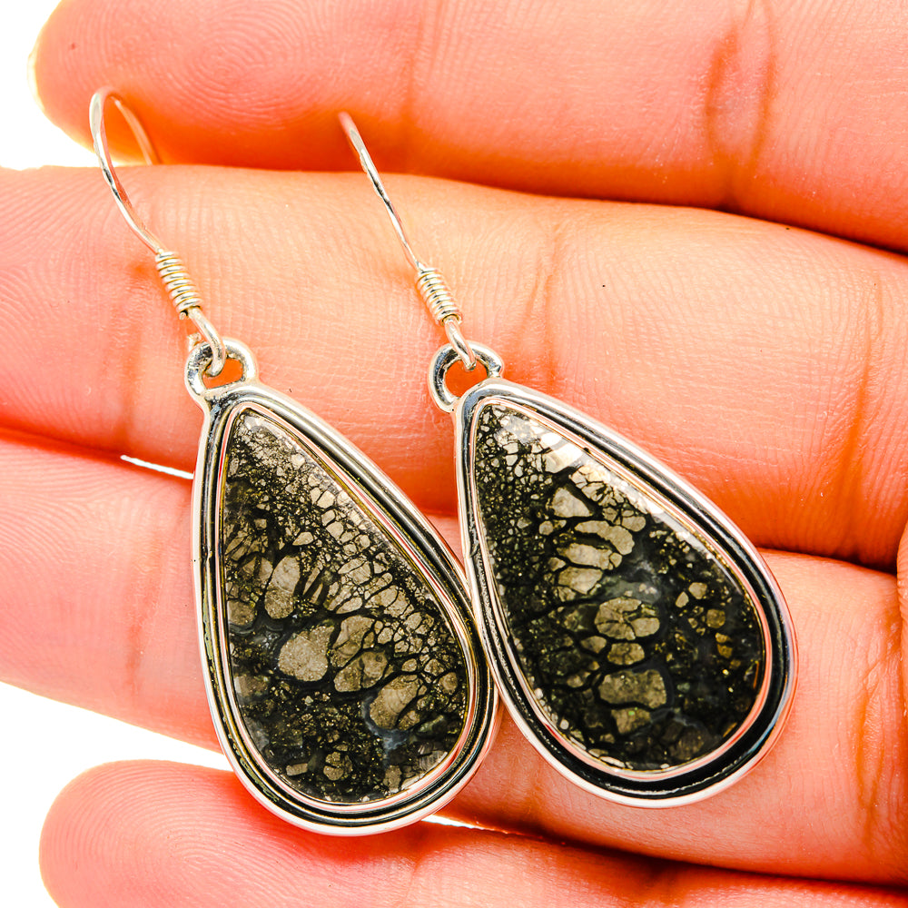 Pyrite Agate Earrings handcrafted by Ana Silver Co - EARR420143