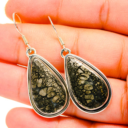 Pyrite Agate Earrings handcrafted by Ana Silver Co - EARR420143
