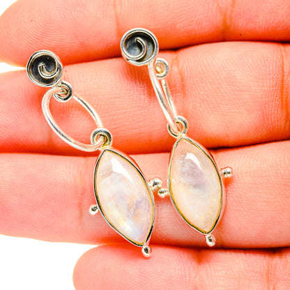 Rainbow Moonstone Earrings handcrafted by Ana Silver Co - EARR420146