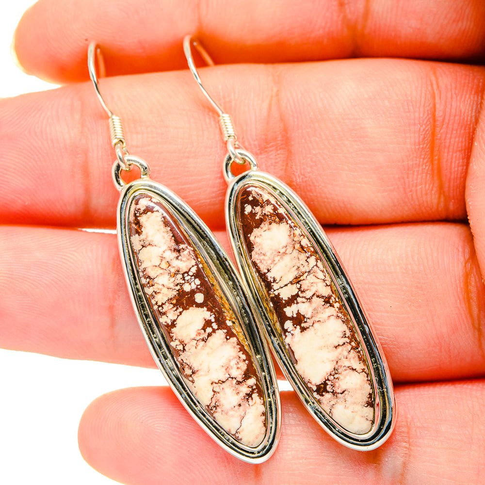 Peanut Wood Jasper Earrings handcrafted by Ana Silver Co - EARR420151