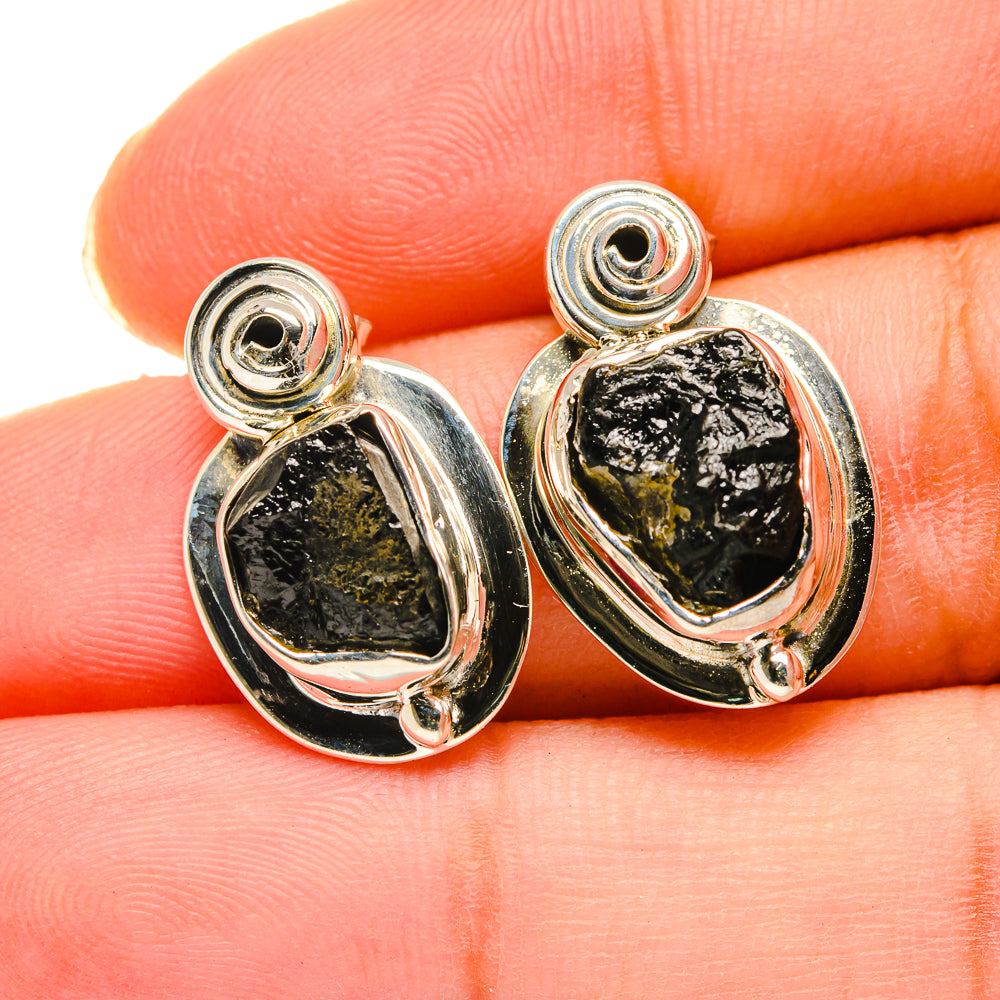 Black Tourmaline Earrings handcrafted by Ana Silver Co - EARR420158