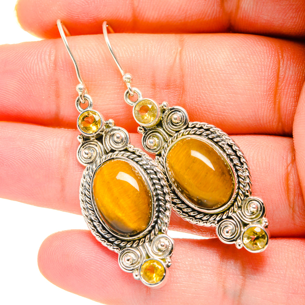Tiger Eye Earrings handcrafted by Ana Silver Co - EARR420161