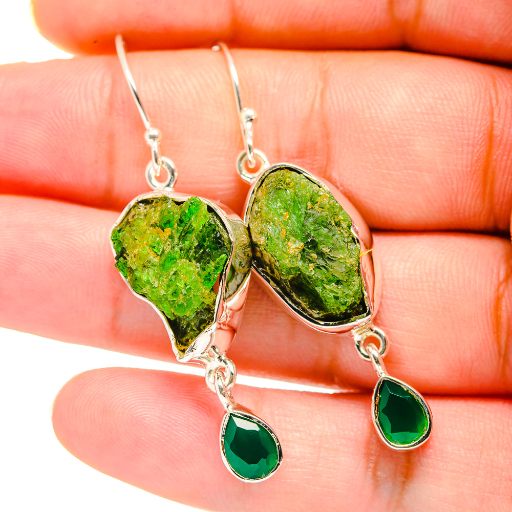 Chrome Diopside Earrings handcrafted by Ana Silver Co - EARR420165