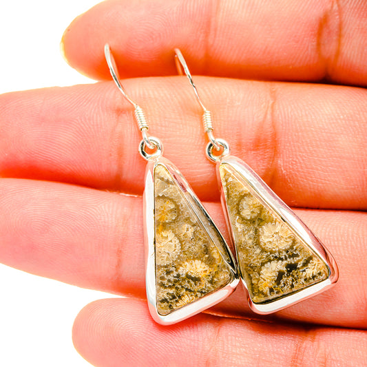 Fossil Coral Earrings handcrafted by Ana Silver Co - EARR420166