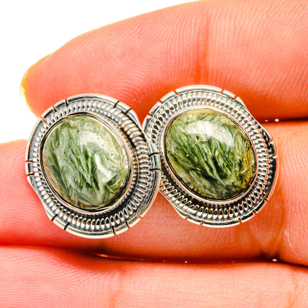 Seraphinite Earrings handcrafted by Ana Silver Co - EARR420168