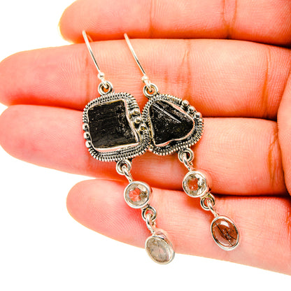 Black Tourmaline Earrings handcrafted by Ana Silver Co - EARR420183