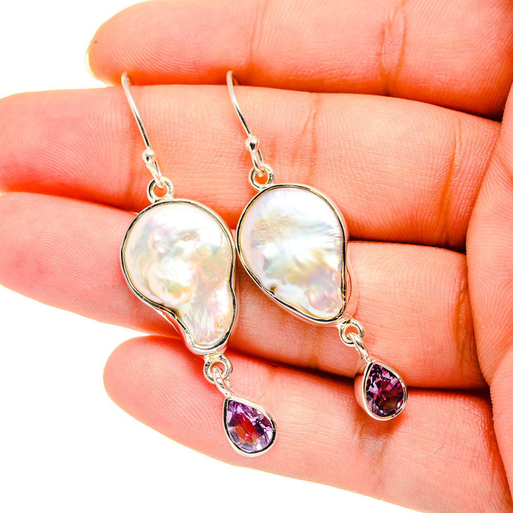 Mother Of Pearl Earrings handcrafted by Ana Silver Co - EARR420184