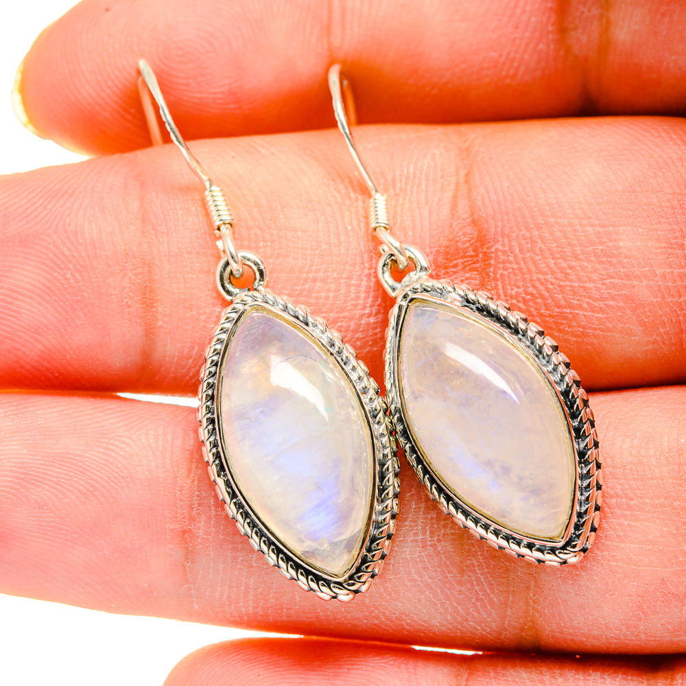 Rainbow Moonstone Earrings handcrafted by Ana Silver Co - EARR420225