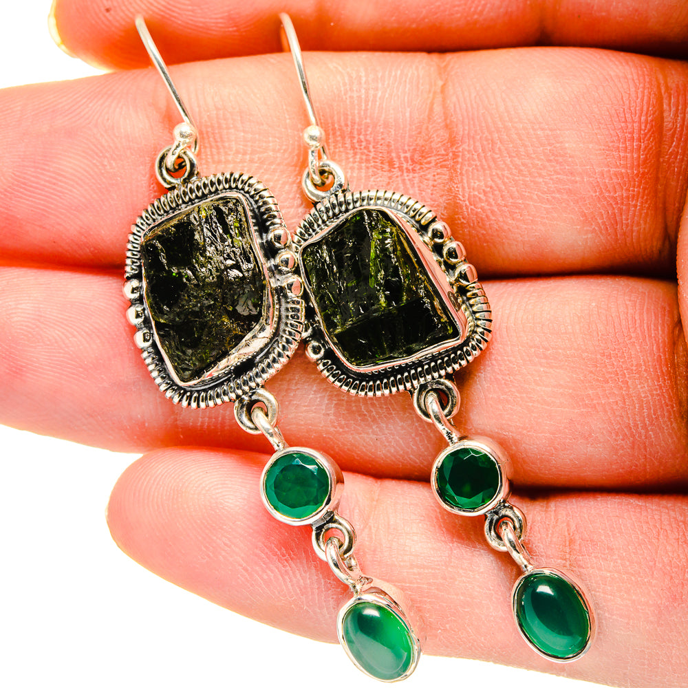 Chrome Diopside Earrings handcrafted by Ana Silver Co - EARR420229