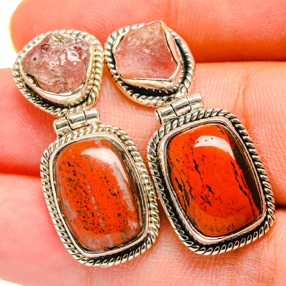 Red Jasper Earrings handcrafted by Ana Silver Co - EARR420232