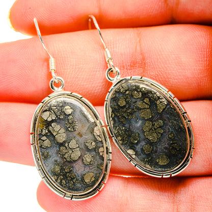 Pyrite Agate Earrings handcrafted by Ana Silver Co - EARR420238
