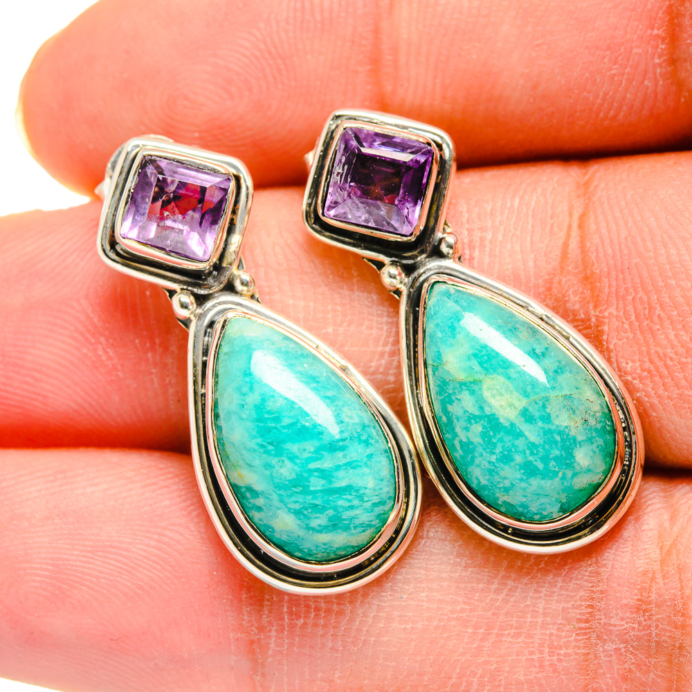 Amazonite Earrings handcrafted by Ana Silver Co - EARR420239