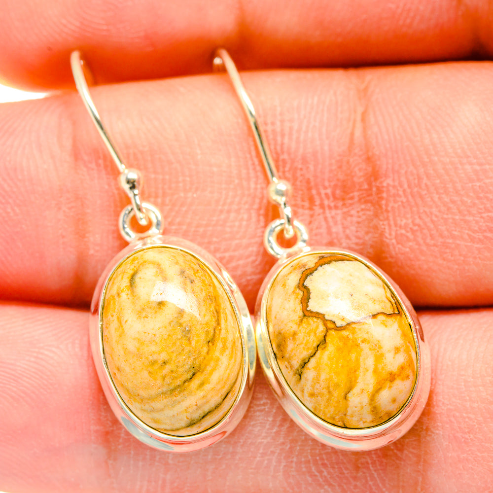 Picture Jasper Earrings handcrafted by Ana Silver Co - EARR420242