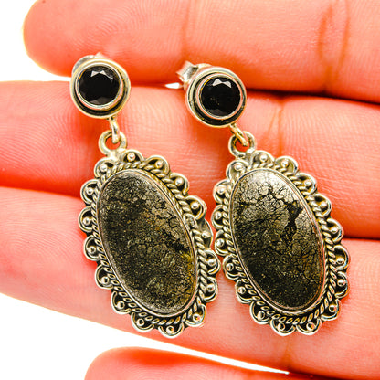 Pyrite Agate Earrings handcrafted by Ana Silver Co - EARR420268