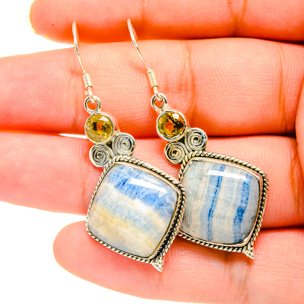 Blue Scheelite Earrings handcrafted by Ana Silver Co - EARR420270