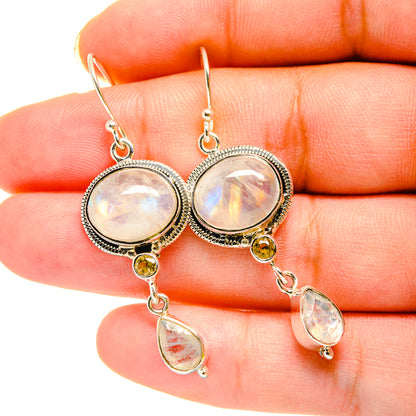 Rainbow Moonstone Earrings handcrafted by Ana Silver Co - EARR420272