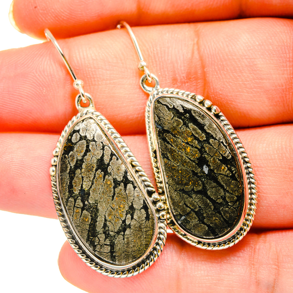 Pyrite Agate Earrings handcrafted by Ana Silver Co - EARR420279