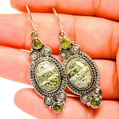 Lizard Jasper Earrings handcrafted by Ana Silver Co - EARR420280