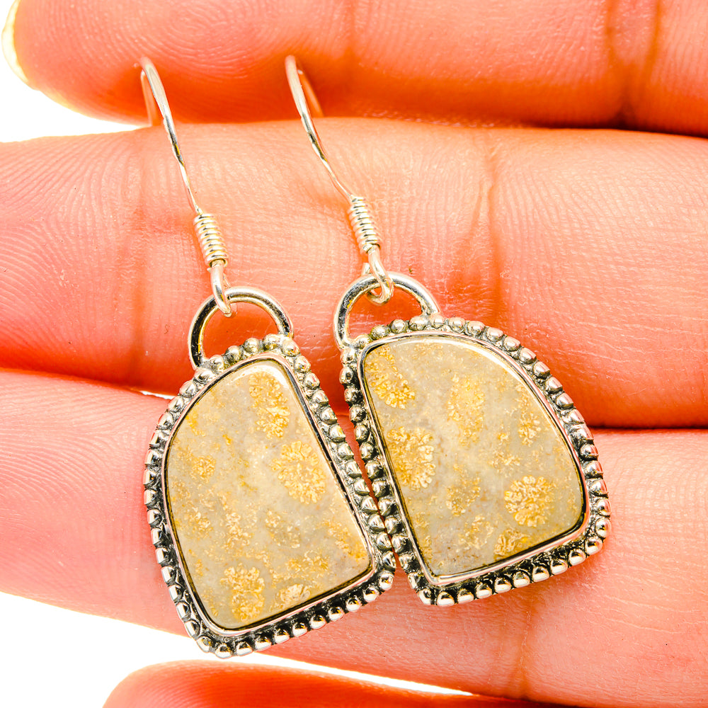 Fossil Coral Earrings handcrafted by Ana Silver Co - EARR420281