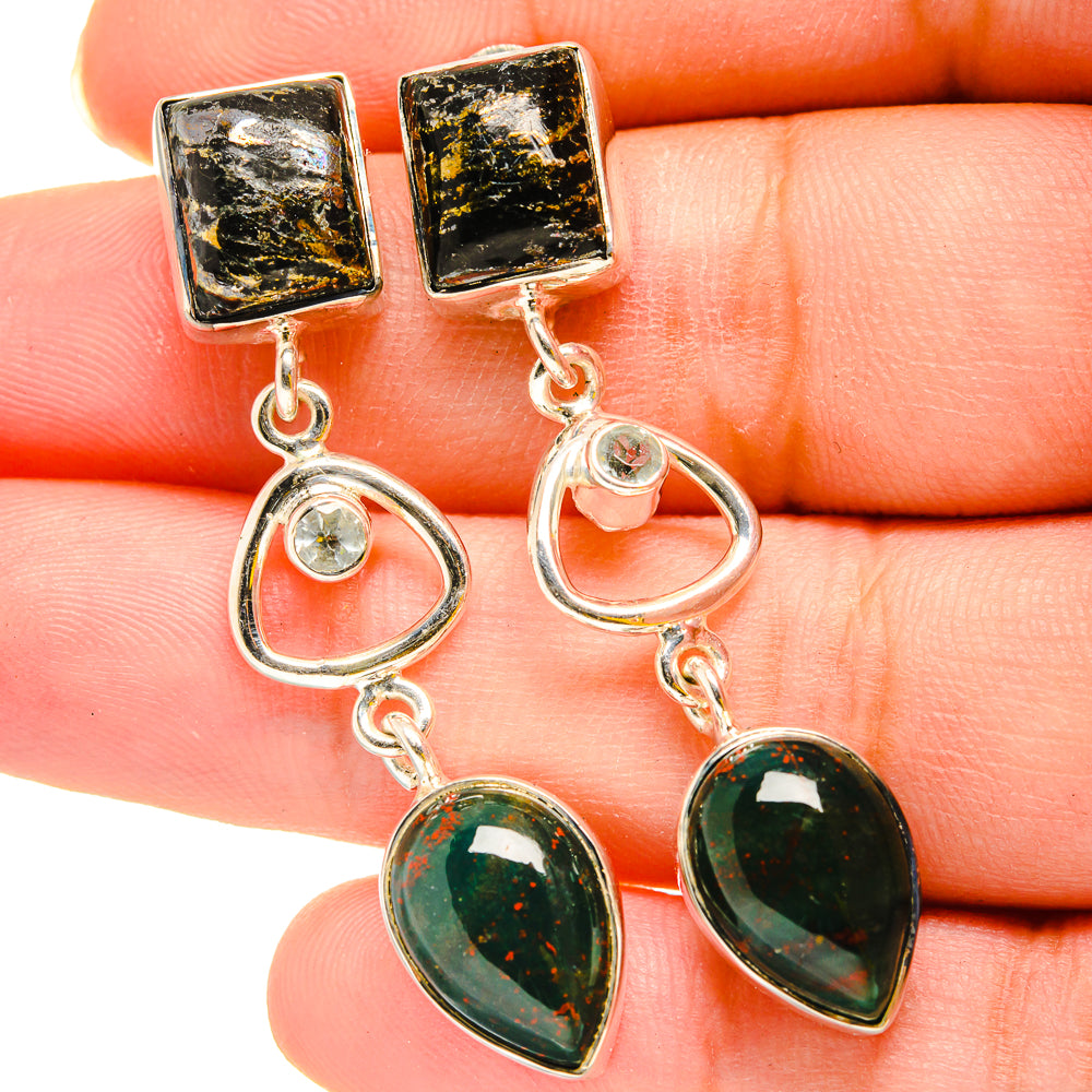 Pyrite Agate Earrings handcrafted by Ana Silver Co - EARR420282