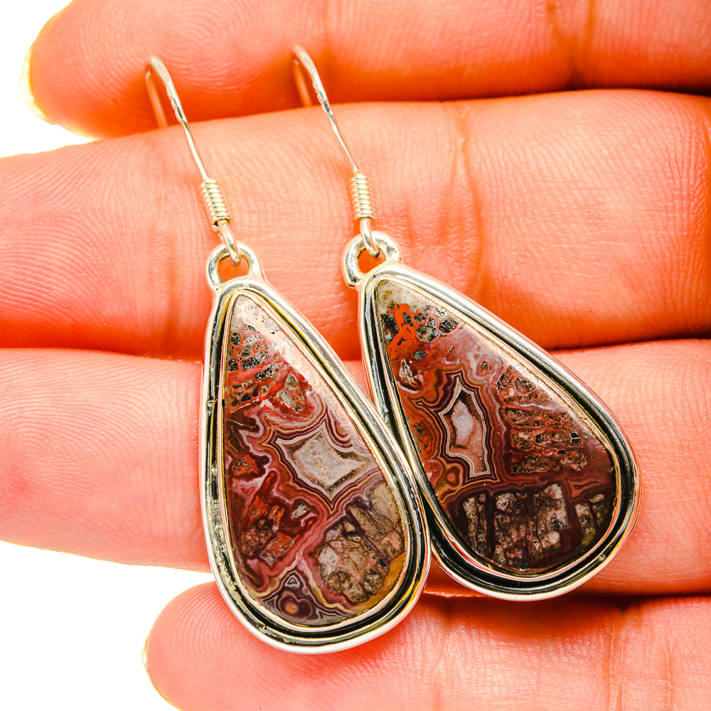 Crazy Lace Agate Earrings handcrafted by Ana Silver Co - EARR420302
