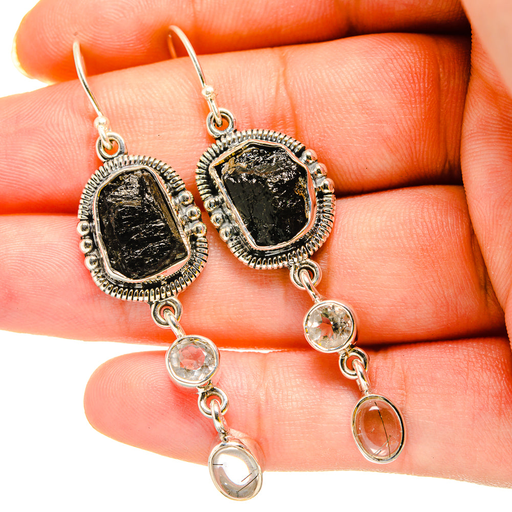 Black Tourmaline Earrings handcrafted by Ana Silver Co - EARR420303