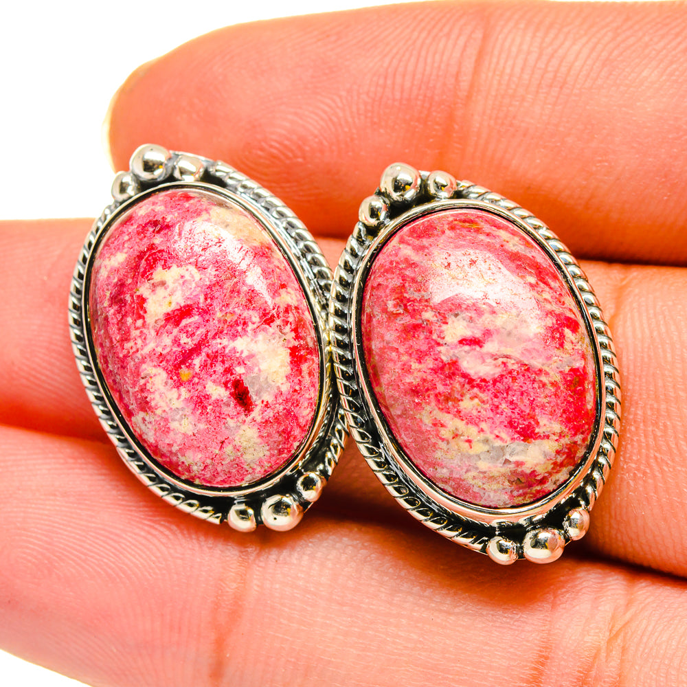 Thulite Earrings handcrafted by Ana Silver Co - EARR420313