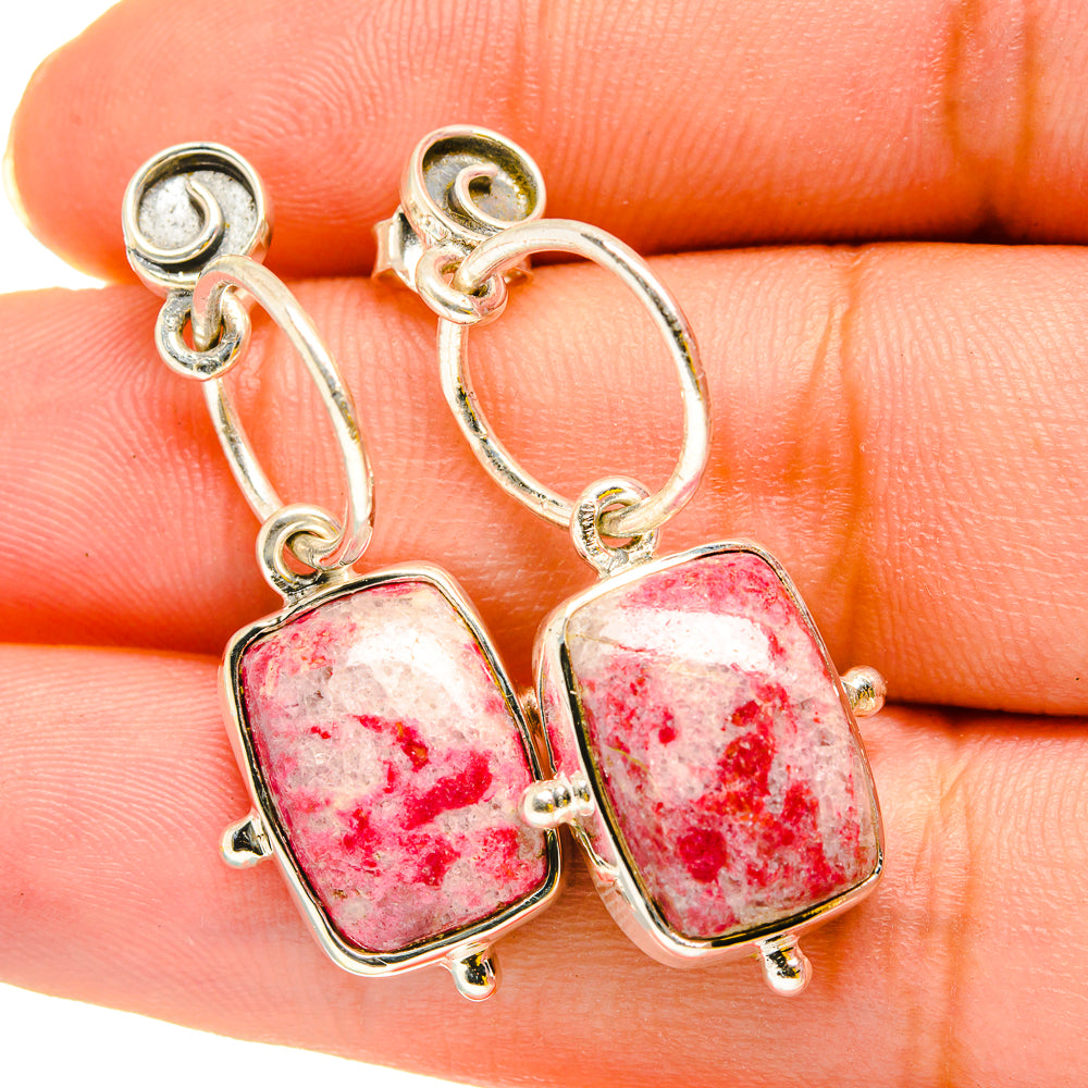 Thulite Earrings handcrafted by Ana Silver Co - EARR420315