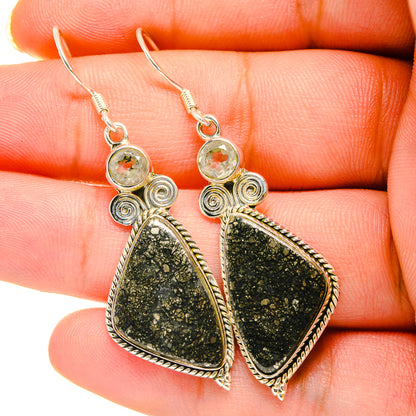 Pyrite Agate Earrings handcrafted by Ana Silver Co - EARR420318
