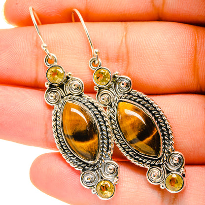 Tiger Eye Earrings handcrafted by Ana Silver Co - EARR420319