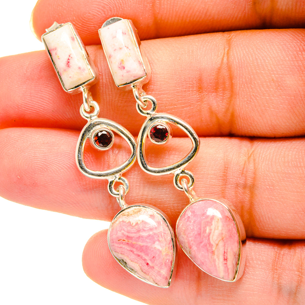 Rhodochrosite Earrings handcrafted by Ana Silver Co - EARR420321