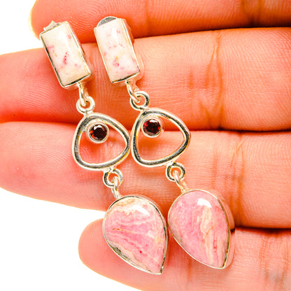 Rhodochrosite Earrings handcrafted by Ana Silver Co - EARR420321