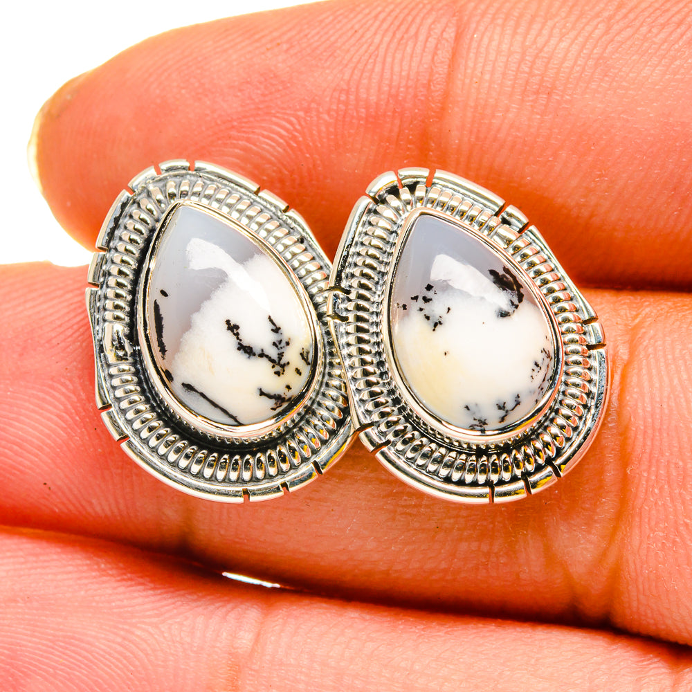 Dendritic Opal Earrings handcrafted by Ana Silver Co - EARR420325