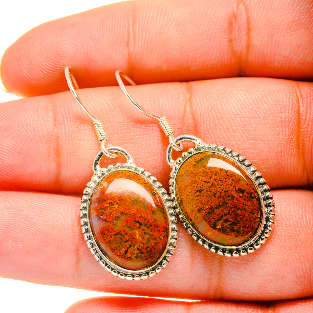 Indonesian Plume Agate Earrings handcrafted by Ana Silver Co - EARR420328