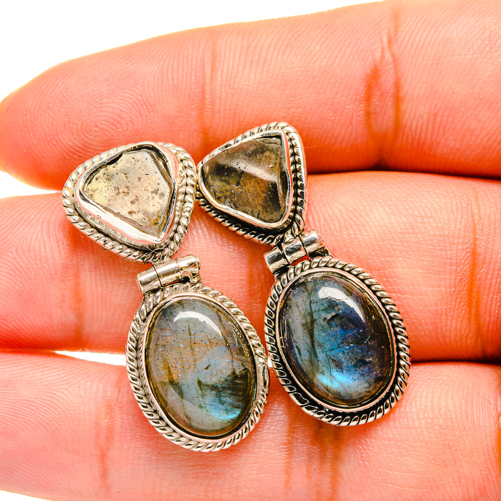Labradorite Earrings handcrafted by Ana Silver Co - EARR420333