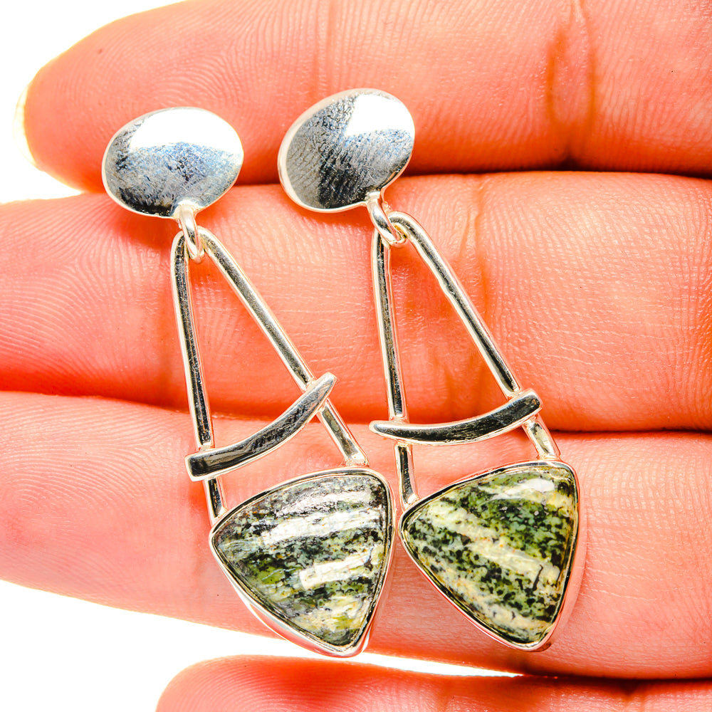 Lizard Jasper Earrings handcrafted by Ana Silver Co - EARR420339