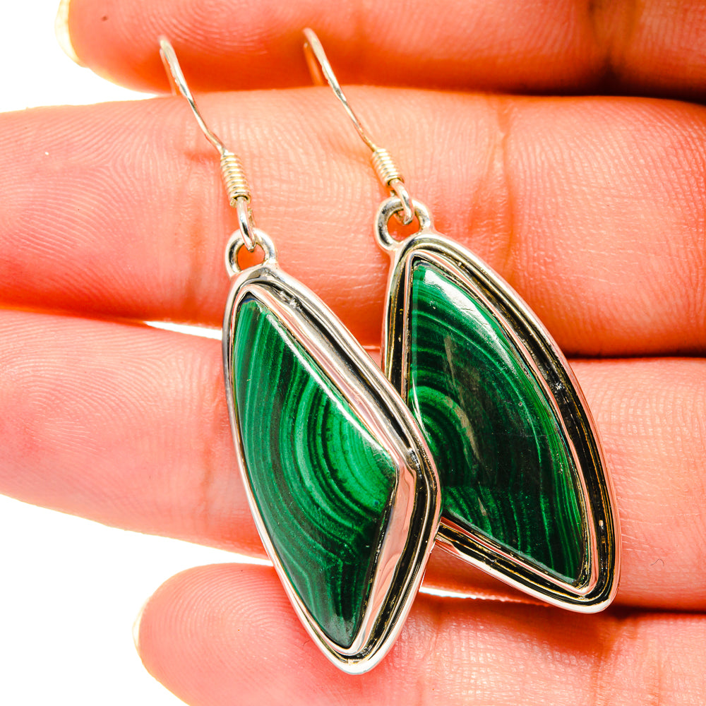 Malachite Earrings handcrafted by Ana Silver Co - EARR420348