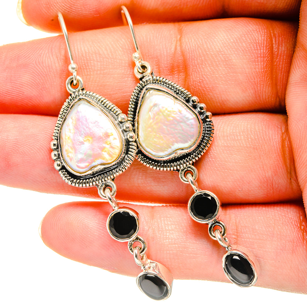 Mother Of Pearl Earrings handcrafted by Ana Silver Co - EARR420351
