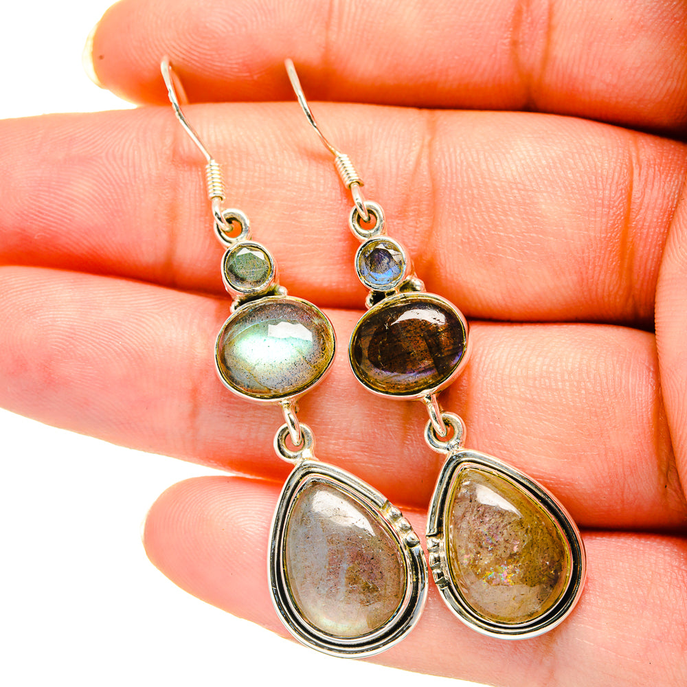 Labradorite Earrings handcrafted by Ana Silver Co - EARR420353