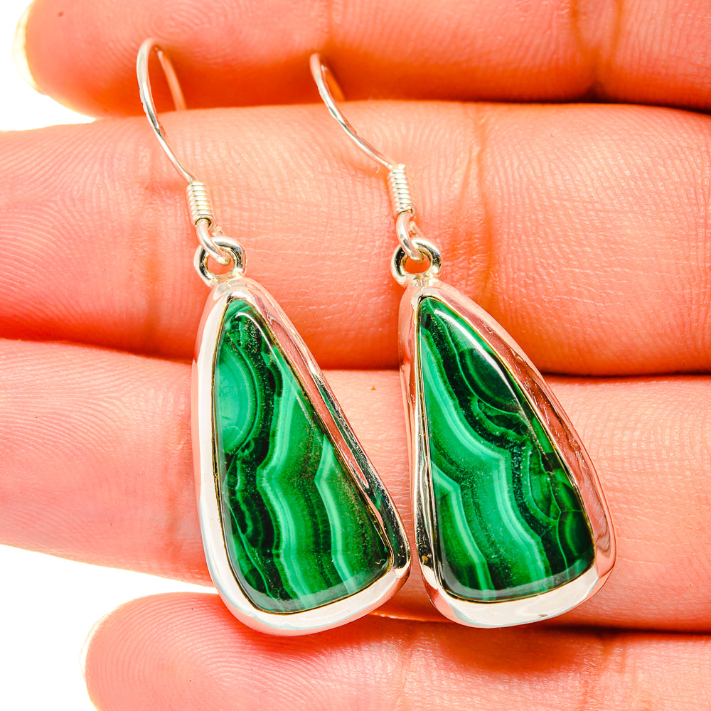 Malachite Earrings handcrafted by Ana Silver Co - EARR420362
