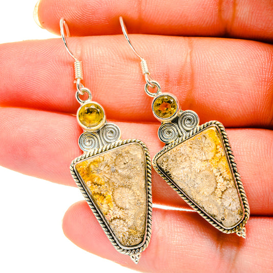 Fossil Coral Earrings handcrafted by Ana Silver Co - EARR420370