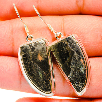 Pyrite Agate Earrings handcrafted by Ana Silver Co - EARR420379