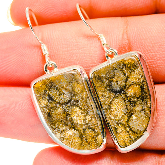 Fossil Coral Earrings handcrafted by Ana Silver Co - EARR420381