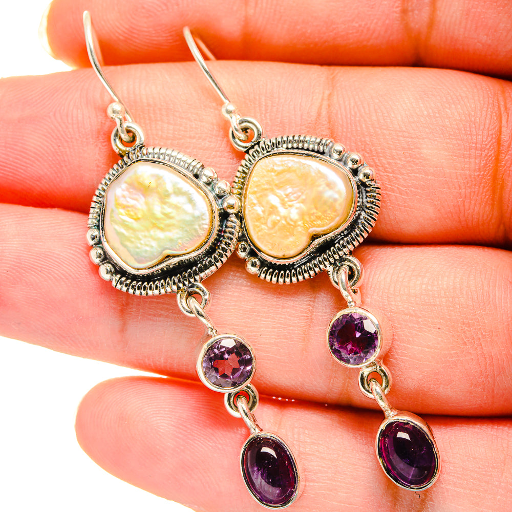 Mother Of Pearl Earrings handcrafted by Ana Silver Co - EARR420386