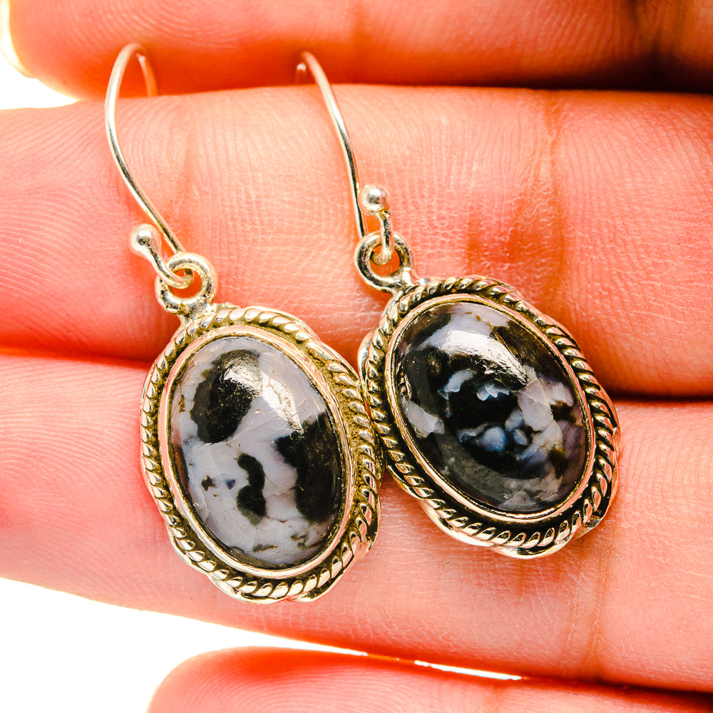 Gabbro Stone Earrings handcrafted by Ana Silver Co - EARR420395
