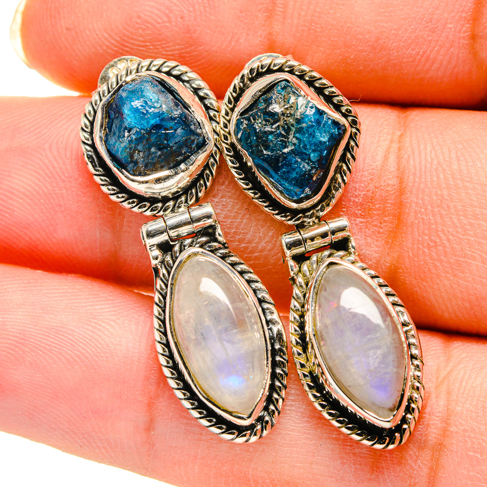 Rainbow Moonstone Earrings handcrafted by Ana Silver Co - EARR420400