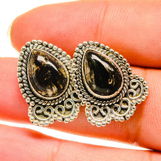 Golden Seraphinite Earrings handcrafted by Ana Silver Co - EARR420407