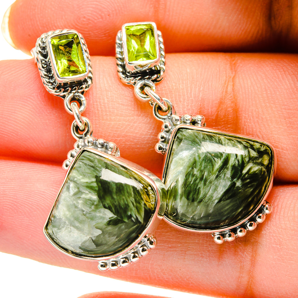 Seraphinite Earrings handcrafted by Ana Silver Co - EARR420409